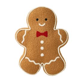 16" x 12" Gingerbread Man Shaped Decorative Pillow
