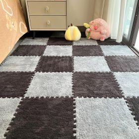 12 Pcs Plush Foam Interlocking Carpet Tiles,Soft Shaggy Fluffy Floor Area Rugs with Padding,Colorful Floor Protective Mats for Home Kids Room Pla