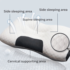 3D Knitted Cotton Massage Pillow(1pack) (Color: White)
